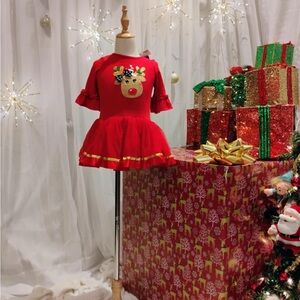 Red reindeer dress for Christmas pictures!